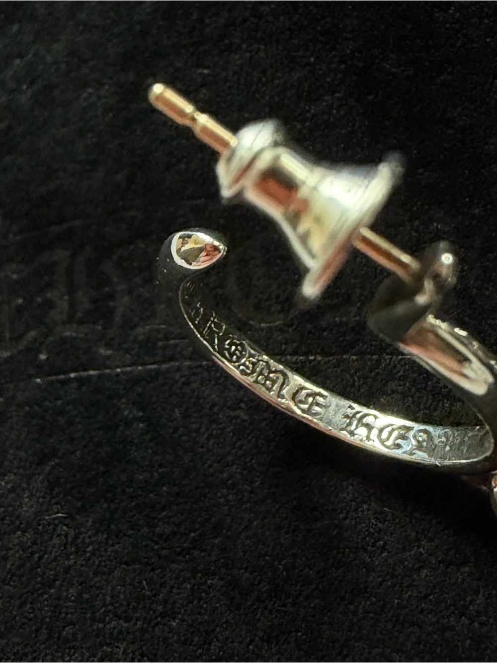Chrome Hearts Silver #5 Dagger Hoop Earring